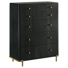Load image into Gallery viewer, Anser - 5 Drawer Chest, Bedroom Storage Furniture - Black
