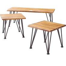 Load image into Gallery viewer, Zion - Outdoor Industrial Iron And Coffee Table - Teak
