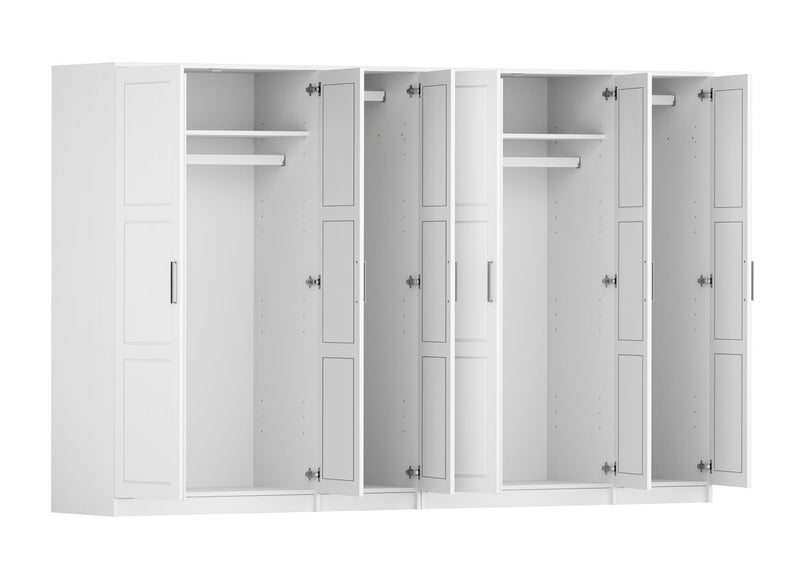 Solid Wood Six Door Combo Dresser (765126) - White