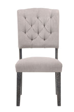 Load image into Gallery viewer, Tufted Upholstered Linen And Solid Wood Open Back Dining Side Chairs (Set of 2) - Gray
