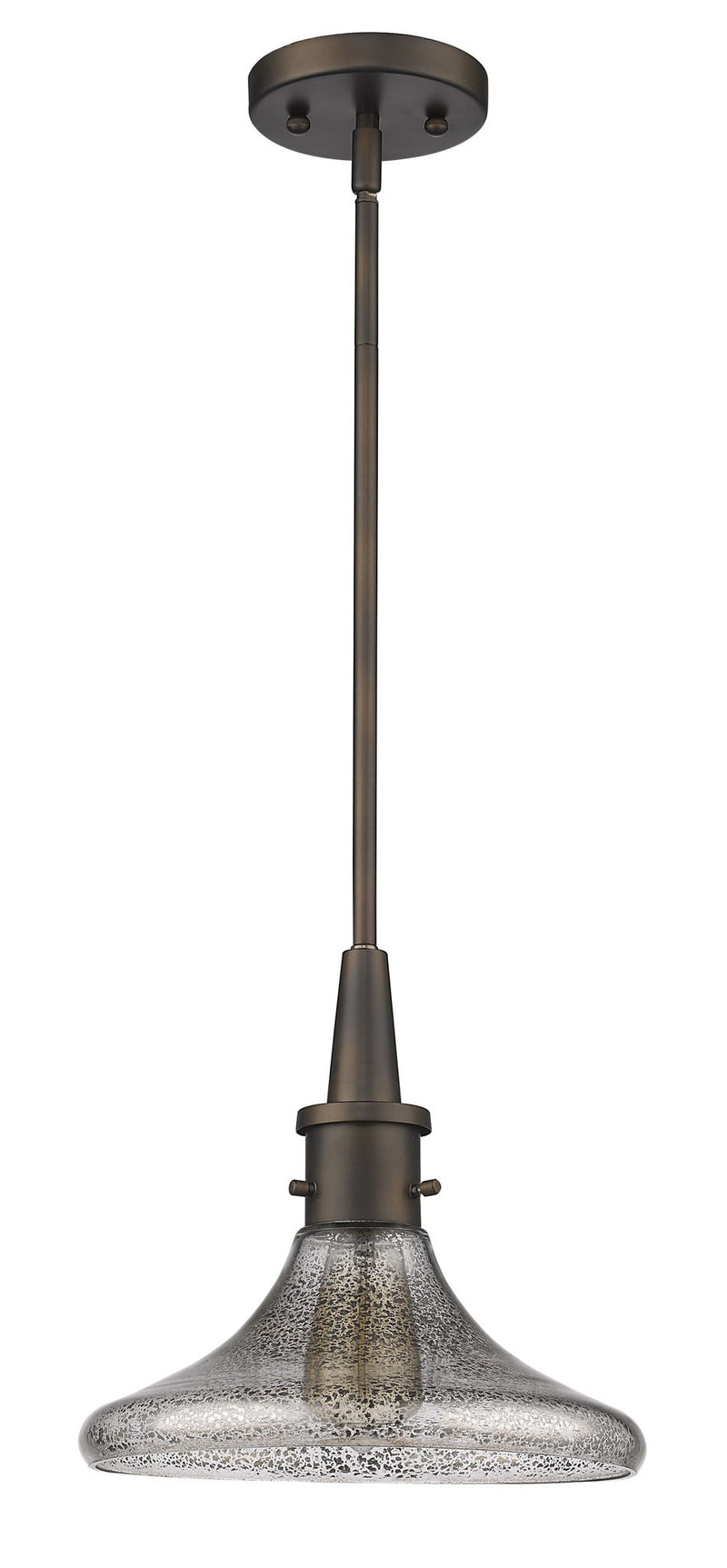 Hanging Light With Pebbled Glass Shade - Antique Bronze