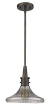 Load image into Gallery viewer, Hanging Light With Pebbled Glass Shade - Antique Bronze
