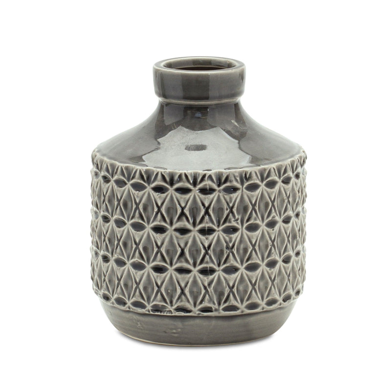 Geometric Bud Table Vase (516235) - Gray