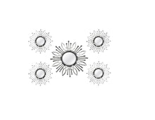 Load image into Gallery viewer, Sunburst Metal Framed Mirror (Set of 5) - Silver
