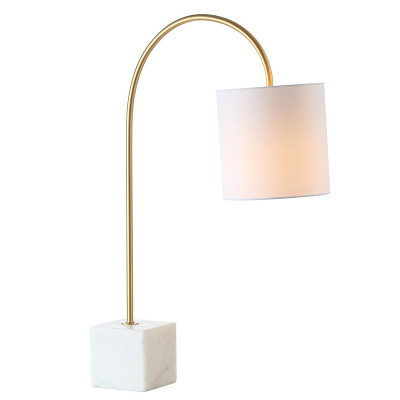 25" Novelty Table Lamp With Drum Shade - White