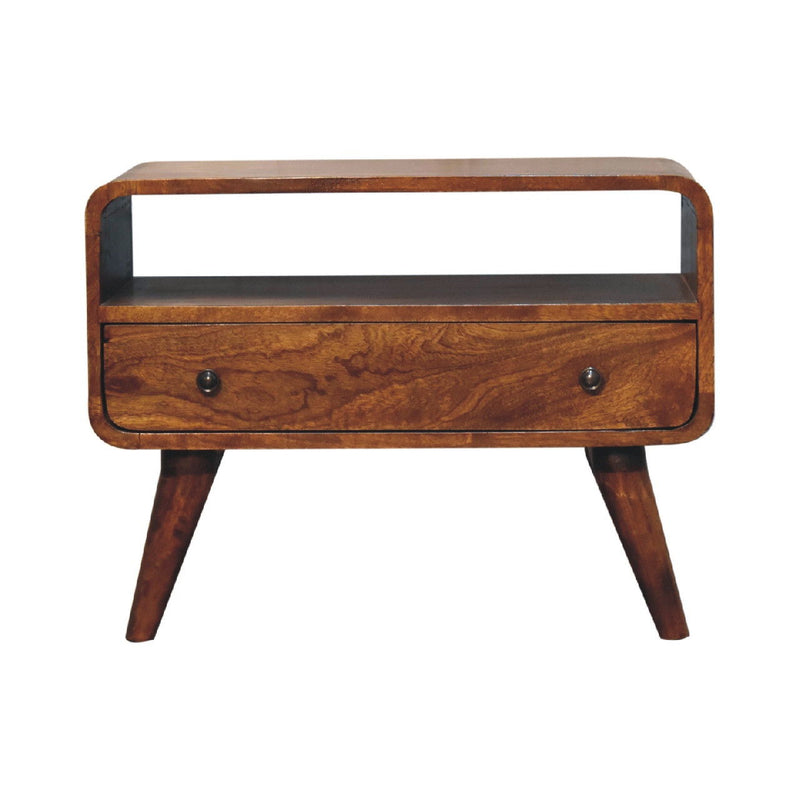Solid Wood Fireplace TV Stand (720014) - Brown