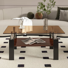 Load image into Gallery viewer, Modern Rectangular Coffee Table With Tempered Glass Top
