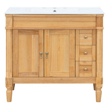 Load image into Gallery viewer, Modern Bathroom Vanity With Ceramic Sink, Soft Close Doors, Adjustable Shelves
