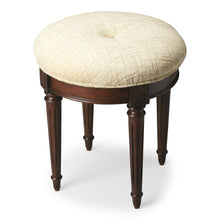 Load image into Gallery viewer, Linen And Dark Brown Ottoman - Off White
