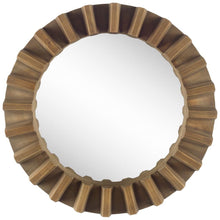 Load image into Gallery viewer, 26" Round Framed Accent Mirror - Brown
