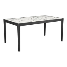 Load image into Gallery viewer, 65" Faux Marble And Solid Wood Dining Table - White

