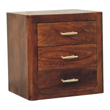 Load image into Gallery viewer, 18" Solid Wood Three Drawer Nightstand - Brown
