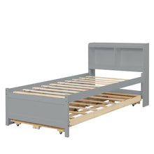 Load image into Gallery viewer, Twin Bed with Twin Trundle,Drawers,Grey
