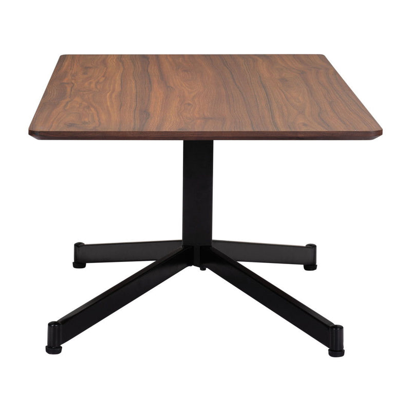 48" Wood And Steel Pedestal Coffee Table - Black And Natural