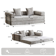 Load image into Gallery viewer, Convertible Floor Sofa Bed With Pillow Back Support Armrest
