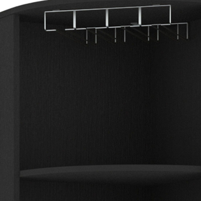 18" Wood Corner Bar Cabinet With Two Doors - Black