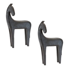 Load image into Gallery viewer, Poly Horse Tabletop Sculpture (Set of 2) (633978) - Black
