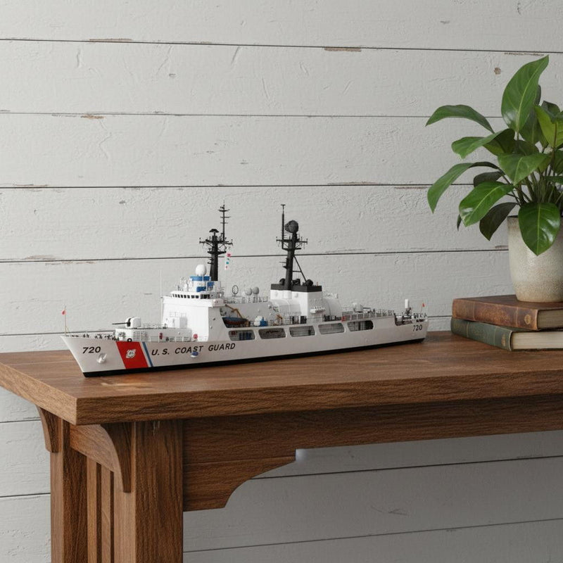 Hand Painted Model Boat (624378) - White