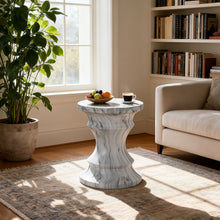 Load image into Gallery viewer, Geometric Round Outdoor End Table - Marble
