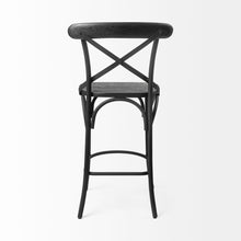 Load image into Gallery viewer, 26" Cottage Solid Wood And Iron Counter Height Bar Chair - Black
