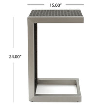 Load image into Gallery viewer, Cape - Coral Wicker C Shaped Table Modern DesignRattan And Aluminum Frame - Brown
