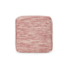 Load image into Gallery viewer, Enigma - Yarn And Cotton Square Pouf Ottoman With Polystyrene Beads - Red / White
