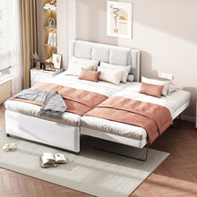 Load image into Gallery viewer, Upholstery Platform Bed With Trundle, Trundle Can Be Flat Or Erected
