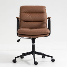 Load image into Gallery viewer, Office Chair, Mid Back Home Office Desk Task Chair With Wheels And Arms Ergonomic Computer Rolling Swivel Chair With Padded Armrest
