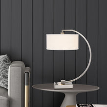 Load image into Gallery viewer, Metal Lantern Desk USB Table Lamp With White Shade - Nickel

