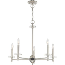 Load image into Gallery viewer, 22'' 5-Light Dimmable Chandelier With Shades - Nickel
