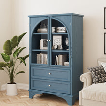 Load image into Gallery viewer, Glass Door Display Case With 2 Drawers And Adjustable Shelf
