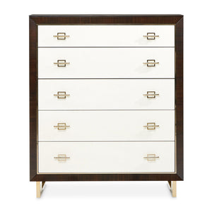 Belmont Place - 5-Drawer Chest - White / Dark Brown