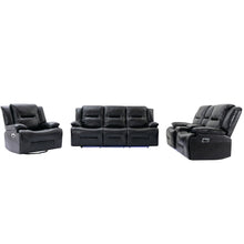 Load image into Gallery viewer, Home Theater Recliner Set Manual Recliner Chair With A LED Light Strip Two Built-In Cup Holders For Living Room
