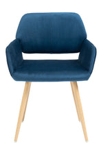 Load image into Gallery viewer, Upholstered Velvet Open Back Dining Chair - Blue
