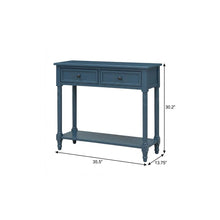 Load image into Gallery viewer, Console Table With Shelf Two Drawers - Navy Blue
