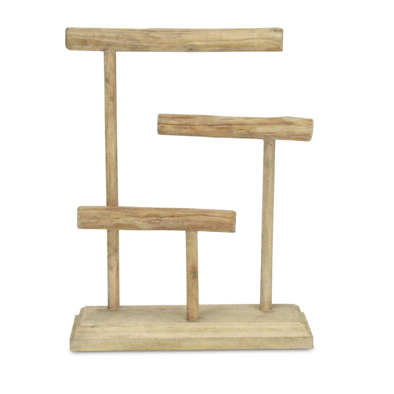 14" Drift Wood Three Tier Decorative Jewelry Holder - Brown