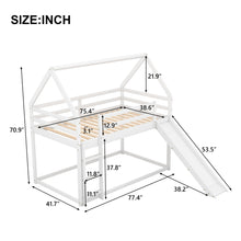 Load image into Gallery viewer, Twin Size Bunk House Bed with Slide and Ladder,White
