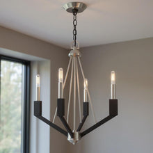 Load image into Gallery viewer, 23" Four Light Dimmable Chandelier With Shades - Nickel
