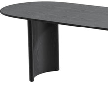 Load image into Gallery viewer, 79" Solid Wood Mirrored Double Pedestal Base Oval Dining Room Table - Black
