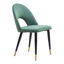 Load image into Gallery viewer, Upholstered Velvet Open Back Dining Side Chairs (Set of 2) - Green
