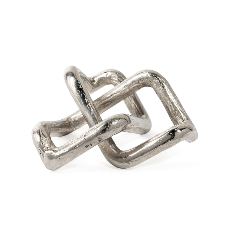 Geometric Knot Tabletop Sculpture - Silver