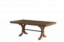 Load image into Gallery viewer, 64" Solid Wood Removable Leaf Trestle Base Dining Table - Brown

