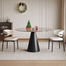 Load image into Gallery viewer, Round Dining Table - Black / Brown - Glass
