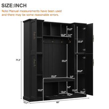 Load image into Gallery viewer, Hall Tree With 4 Side Cabinets
