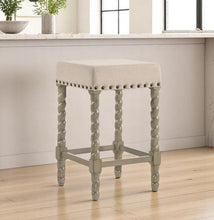 Load image into Gallery viewer, Backless Counter Height Bar Chair With Footrest 24" - Cream and Gray
