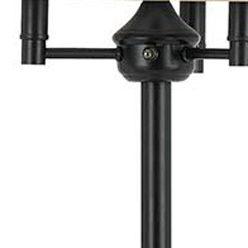 62" Four Light Traditional Shaped Floor Lamp With Beige Square Shade - Bronze