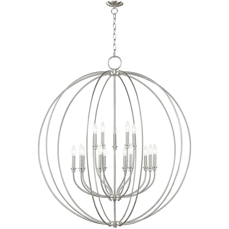 48" Multi Light Dimmable Chandelier With Shades - Nickel