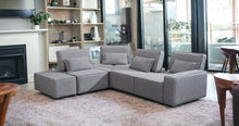Load image into Gallery viewer, Polyester Modular L Shaped Four Piece Corner Sectional - Light Gray
