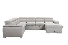 Load image into Gallery viewer, 125&quot; Modern U Shaped 7-seat Sectional Sofa Couch with Adjustable Headrest, Sofa Bed with Storage Chaise-Pull Out Couch Bed for Living Room ,Beige
