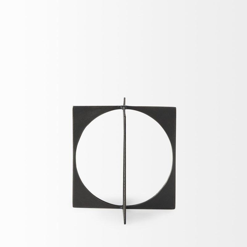 Circle Square Sculpture - Charcoal / Gray